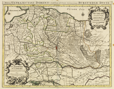 216004 Kaart van de provincie Utrecht met aangrenzende delen van Noord- en Zuid-Holland en Gelderland; met weergave van ...